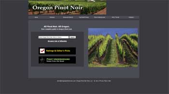 Oregon Pinot Noir Wine Homepage image
